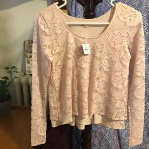 Hollister New with Tags Long Sleeve Lace Shirt